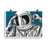 Space Art Astronaut Portrait Prints & Poster. By Johnnyinthe56