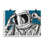Space Art Astronaut Portrait Prints & Poster. By Johnnyinthe56
