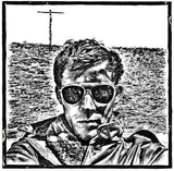 Hunter S Thompson Portrait | Hunter On The Road | Original Painting | Johnnyinthe56