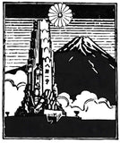 Mount Fuji & Temple Landscape Art | Original Painting | Johnnyinthe56