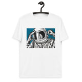 Space Art Astronaut Portrait T-shirt. Unisex Eco-Friendly Organic Cotton. Original Art By Johnnyinthe56