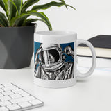 Space Art. Astronaut Mug. Original Portrait Art By Johnnyinthe56
