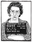 Original Painting | Portrait | Women's Mugshot | The Librarian Got Arrested | Johnnyinthe56