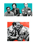 Sumo Wrestlers Poster | Japanese Inspired Art Print  | The Watchers & The Watched | Unframed