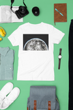 Space Art Moon Rise T-shirt. Unisex Eco-Friendly Organic Cotton. Original Art By Johnnyinthe56