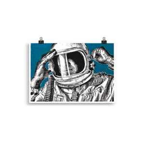 Space Art Astronaut Portrait Prints & Poster. By Johnnyinthe56