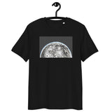 Space Art Moon Rise T-shirt. Unisex Eco-Friendly Organic Cotton. Original Art By Johnnyinthe56