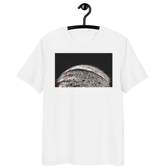 Space Art Jupiter Rising T-shirt. Unisex Eco-Friendly Organic Cotton. Original Art By Johnnyinthe56